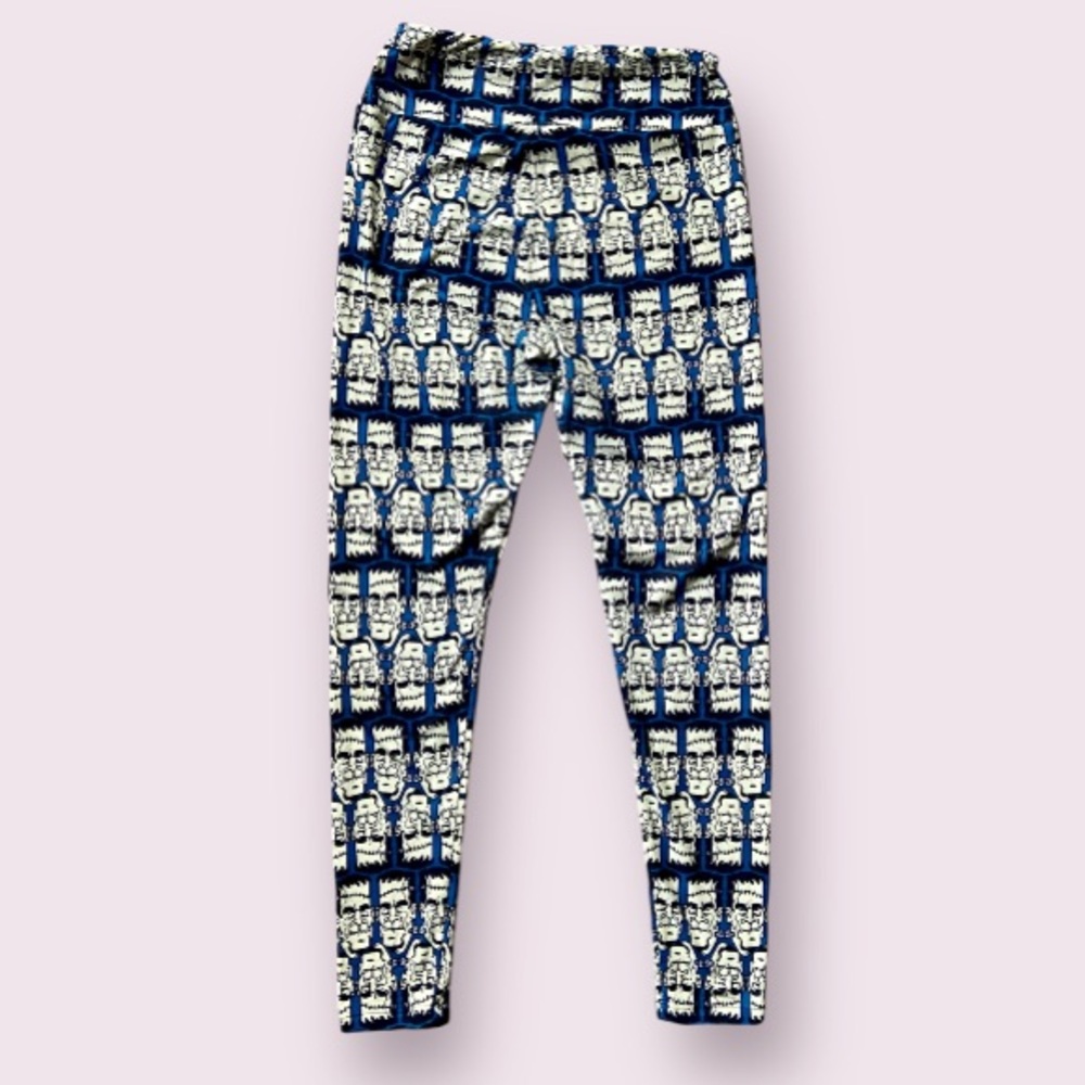 LuLaRoe Blue Frankenstein Leggings